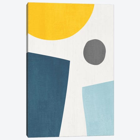 Yellow Blue Abstract I Canvas Print #ELB9} by EmcDesignLab Canvas Art Print