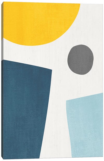 Yellow Blue Abstract I Canvas Art Print - EmcDesignLab