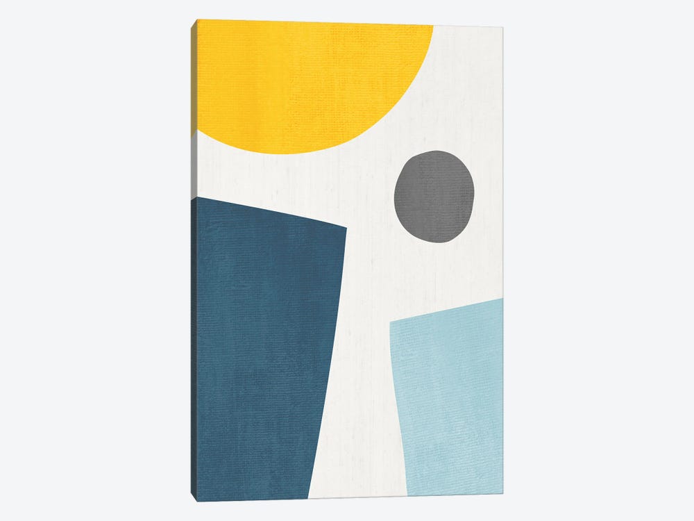 Yellow Blue Abstract I by EmcDesignLab 1-piece Canvas Wall Art