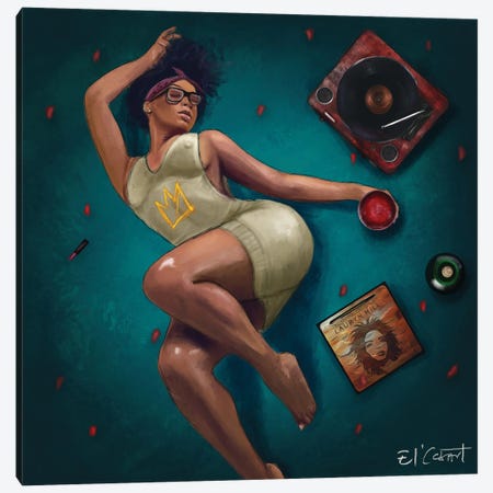 Lauryn Hill & Chill Canvas Print #ELC19} by El'Cesart Canvas Print