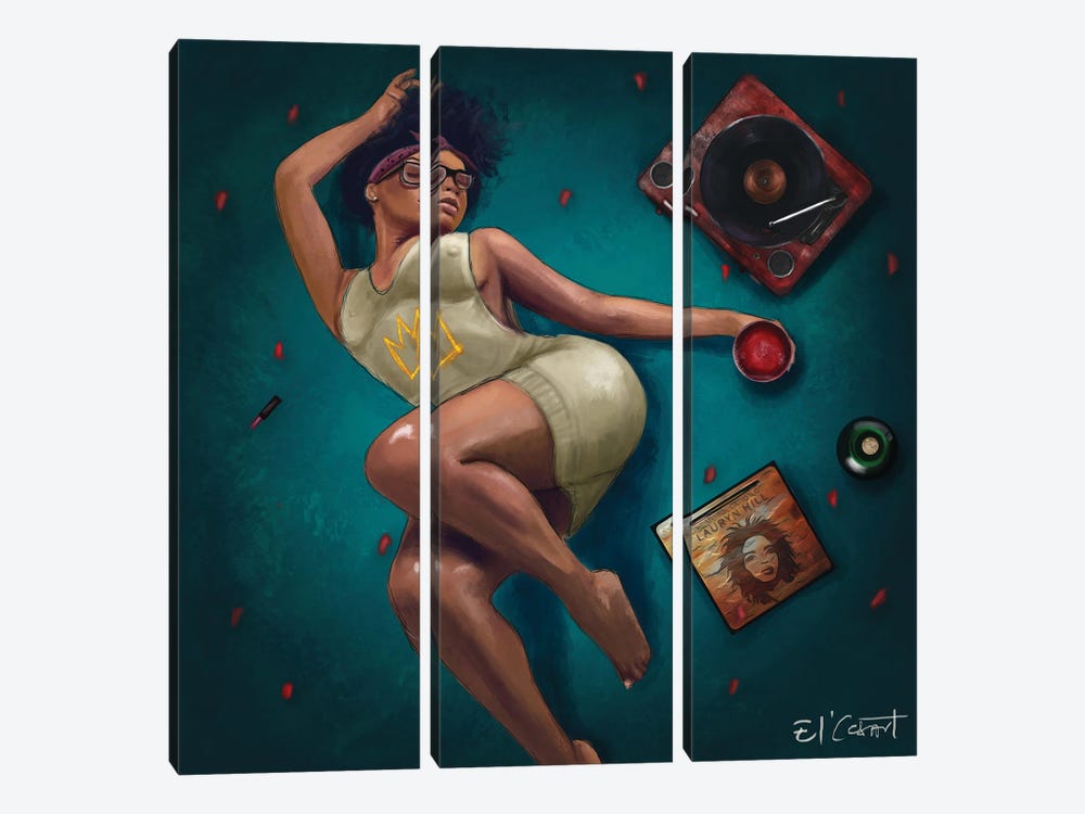 Lauryn Hill & Chill by El'Cesart 3-piece Canvas Print