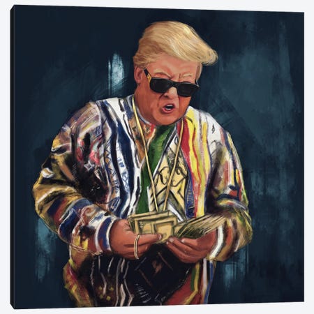 Biggie Trump Canvas Print #ELC6} by El'Cesart Canvas Art Print