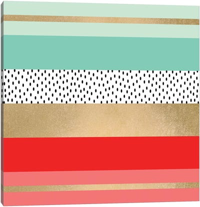 Summer Fresh Canvas Art Print - Stripe Patterns