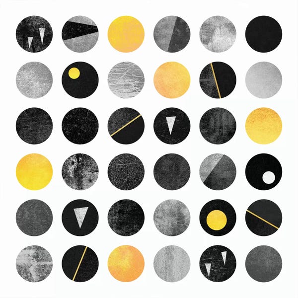 Polka Dot: Black And Yellow Dots by Elisabeth Fredriksson