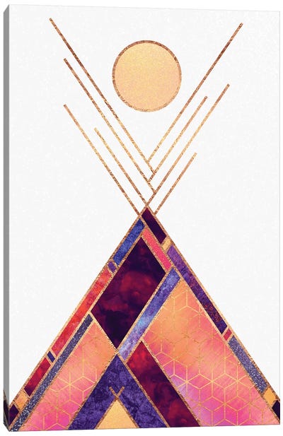 Tipi Mountain Canvas Art Print - Native American Décor