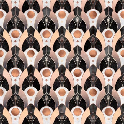 Art Deco Leaves I by Elisabeth Fredriksson framed canvas print