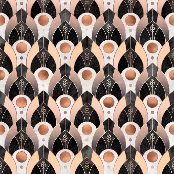 Ikat: Art Deco Leaves I by Elisabeth Fredriksson