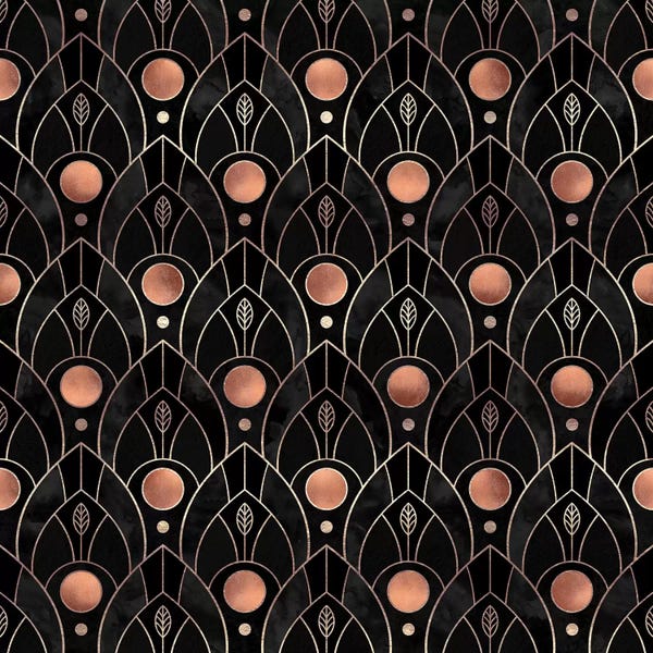 Art Deco: Art Deco Leaves III by Elisabeth Fredriksson