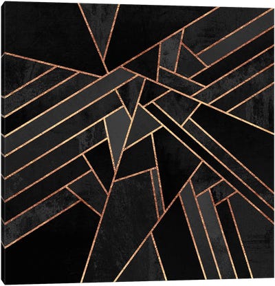 Black Night Canvas Art Print - Geometric Art