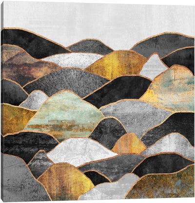 Hills I Canvas Art Print - Gold Abstract Art