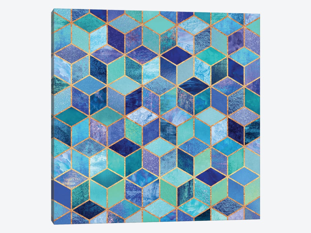 Blue Cubes by Elisabeth Fredriksson 1-piece Canvas Wall Art