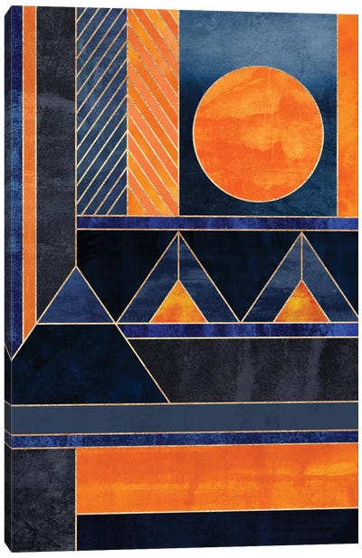 Midnight Sun Canvas Art Print - Abstract Shapes & Patterns