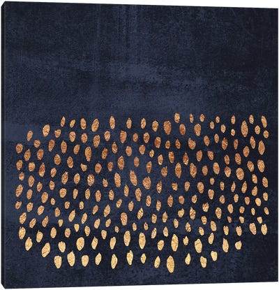 Pattern Play (Gold & Navy) Canvas Art Print - Elisabeth Fredriksson