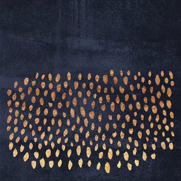Gold Abstract Art: Pattern Play (Gold & Navy) by Elisabeth Fredriksson