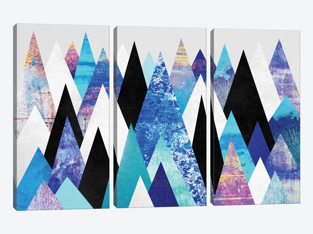 Blue Peaks by Elisabeth Fredriksson 3-piece Art Print