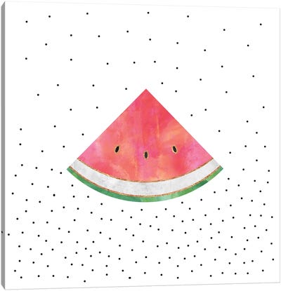 Pretty Watermelon Canvas Art Print - Minimalist Kitchen Art