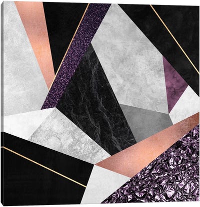 Purple Geo Canvas Art Print - Gray & Purple Art