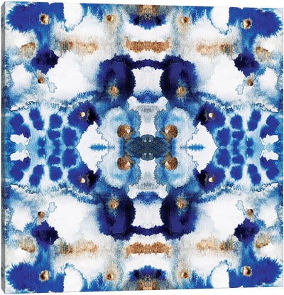 Symmetric Blue Canvas Art Print - Mediterranean Décor