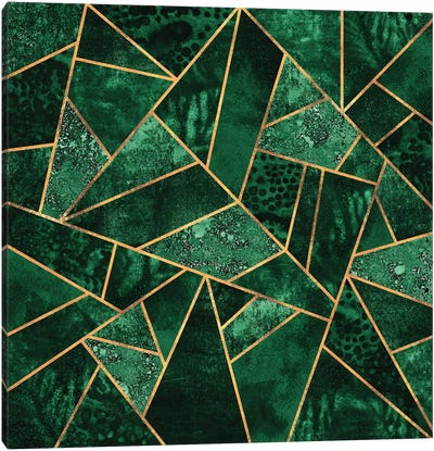 Deep Emerald Canvas Art Print - Abstract Shapes & Patterns