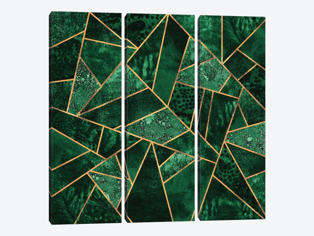 Deep Emerald 3-piece Canvas Artwork