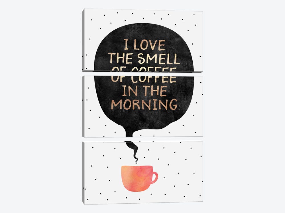 I Love The Smell Of Coffee In The Morning by Elisabeth Fredriksson 3-piece Art Print