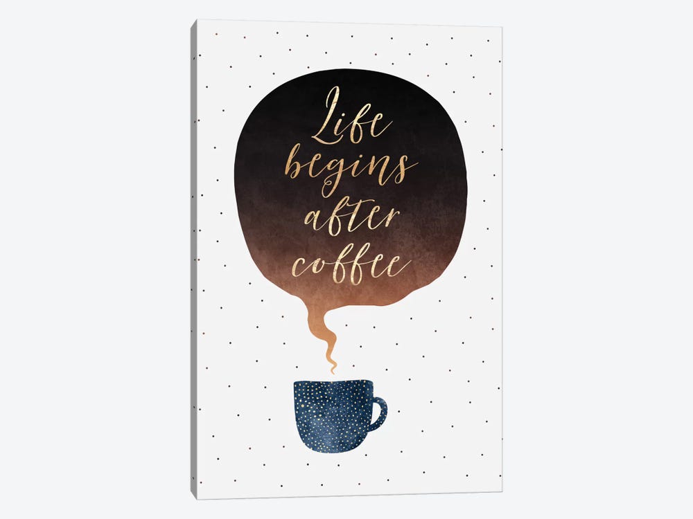 Life Begins After Coffee by Elisabeth Fredriksson 1-piece Canvas Artwork
