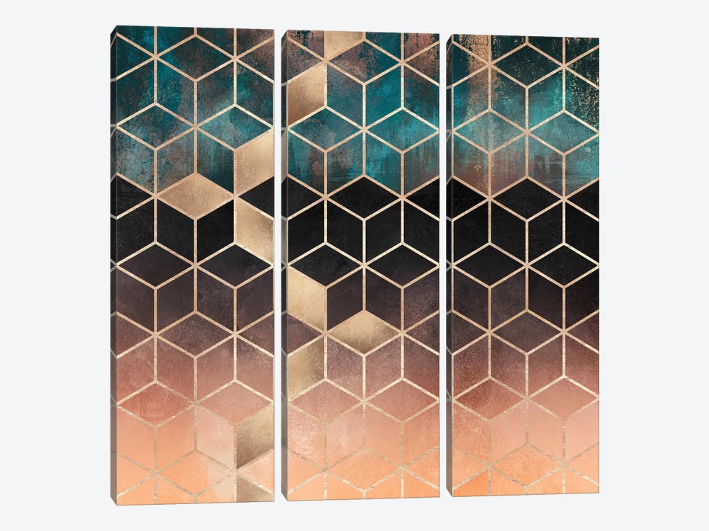 Ombre Dream Cubes by Elisabeth Fredriksson 3-piece Canvas Wall Art
