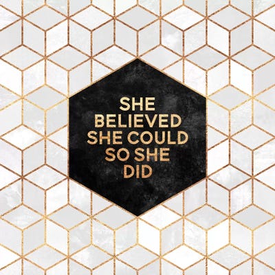 She Believed She Could So She Did by Elisabeth Fredriksson framed wall art