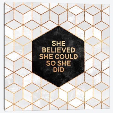 She Believed She Could So She Did Canvas Print #ELF208} by Elisabeth Fredriksson Canvas Print