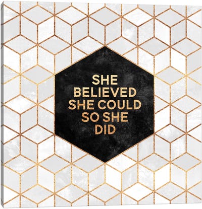 She Believed She Could So She Did Canvas Art Print - Office Art