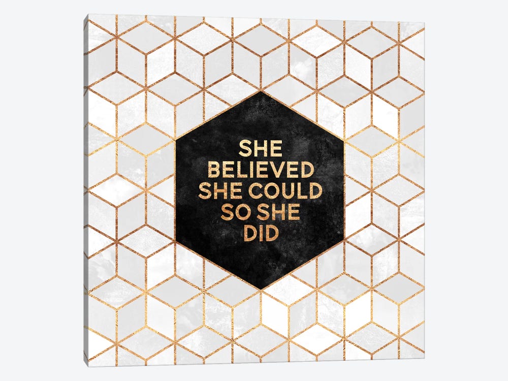 She Believed She Could So She Did by Elisabeth Fredriksson 1-piece Canvas Wall Art