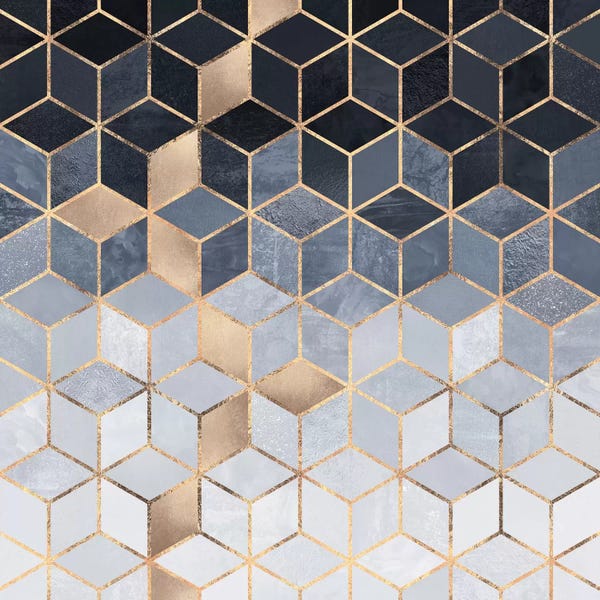 Industrial Office: Soft Blue Cubes by Elisabeth Fredriksson