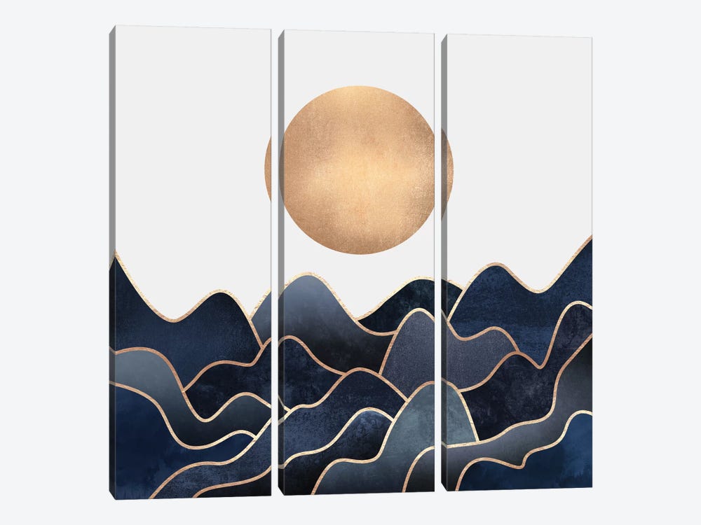 Waves by Elisabeth Fredriksson 3-piece Canvas Wall Art