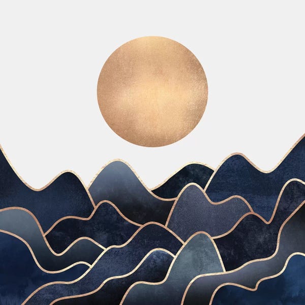 Large Minimalist Art - Canvas Prints: Waves by Elisabeth Fredriksson
