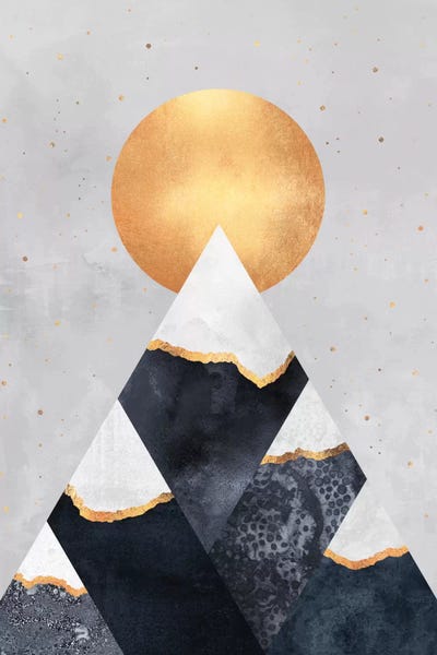 Mid-Century Modern Living Room: Winter Mountains by Elisabeth Fredriksson