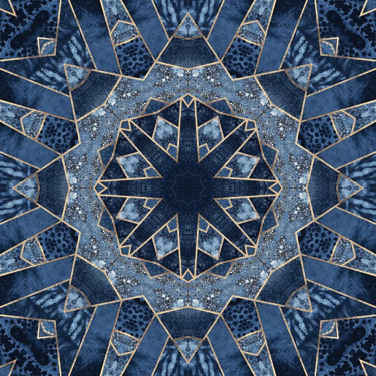 Geometric Blue Mandala