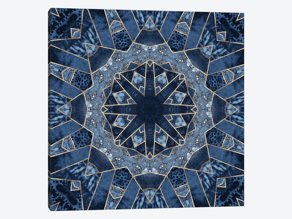 Geometric Blue Mandala by Elisabeth Fredriksson 1-piece Canvas Wall Art