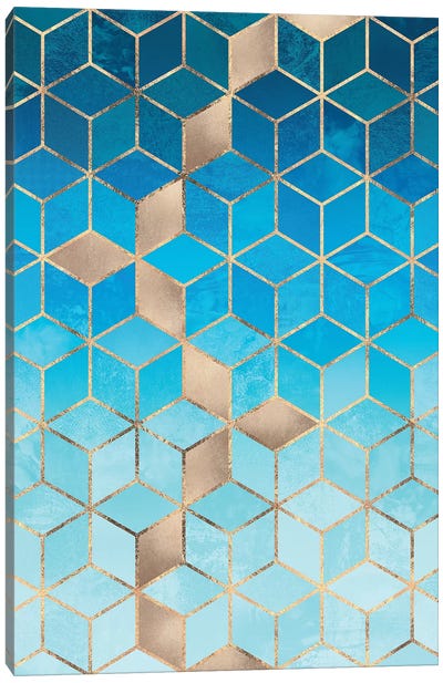 Sea And Sky Cubes Canvas Art Print - Patterns