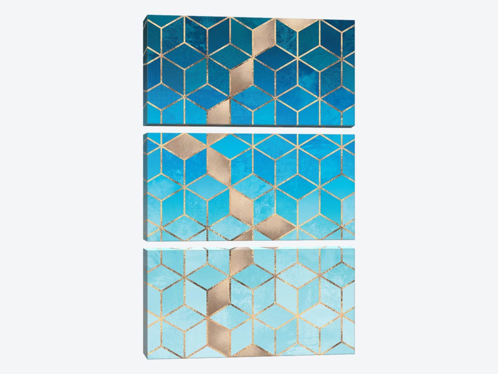 Sea And Sky Cubes by Elisabeth Fredriksson 3-piece Art Print