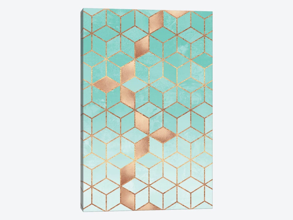 Soft Gradient Aquamarine by Elisabeth Fredriksson 1-piece Canvas Art Print
