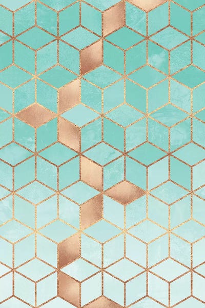 Geometric Patterns: Soft Gradient Aquamarine by Elisabeth Fredriksson