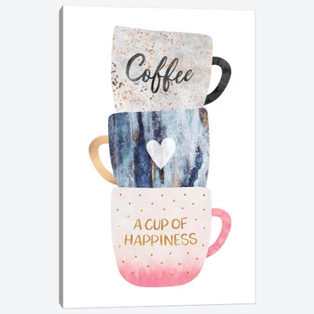 A Cup Of Happiness Canvas Print #ELF227} by Elisabeth Fredriksson Canvas Wall Art