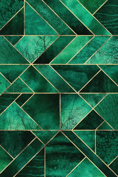 Art Deco: Abstract Nature - Emerald Green by Elisabeth Fredriksson