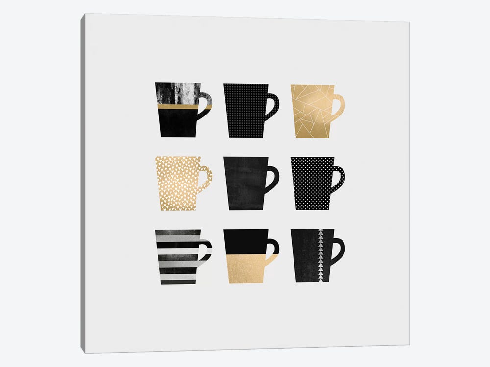 Coffee Mugs by Elisabeth Fredriksson 1-piece Canvas Print