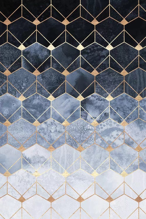Blue Hexagons And Diamonds by Elisabeth Fredriksson wall art