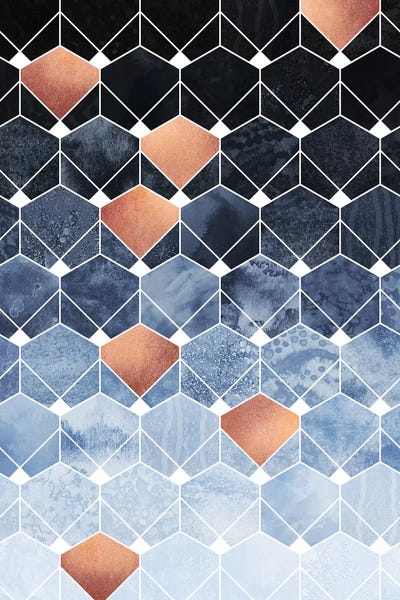 Geometric Patterns: Copper Diamonds, Rectangular by Elisabeth Fredriksson