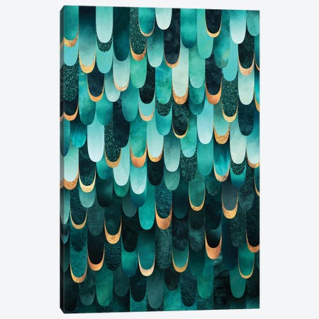 Feathered - Turquoise Canvas Print #ELF237} by Elisabeth Fredriksson Art Print