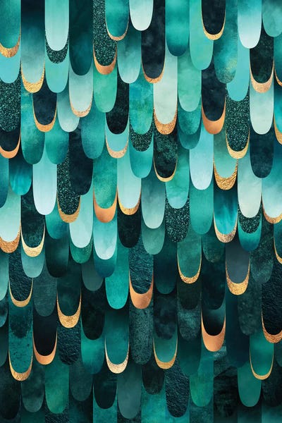 Geometric Patterns: Feathered - Turquoise by Elisabeth Fredriksson