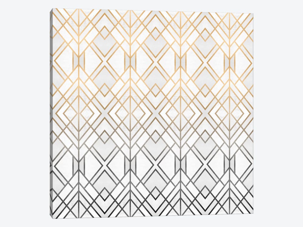 Gold And Grey Geo 1-piece Canvas Art