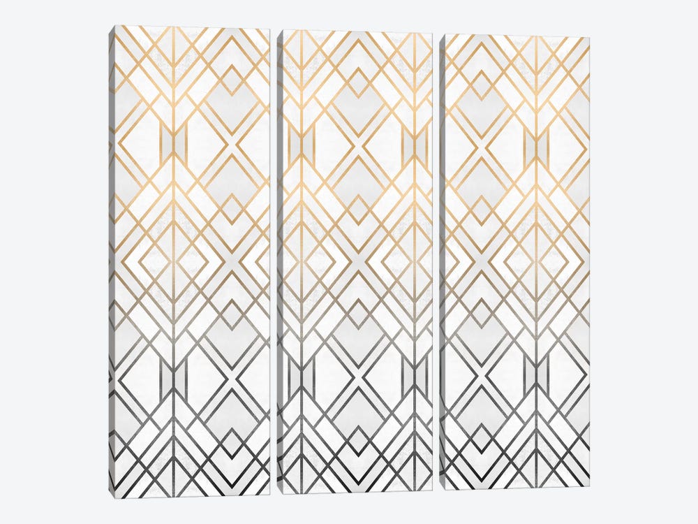 Gold And Grey Geo 3-piece Canvas Wall Art